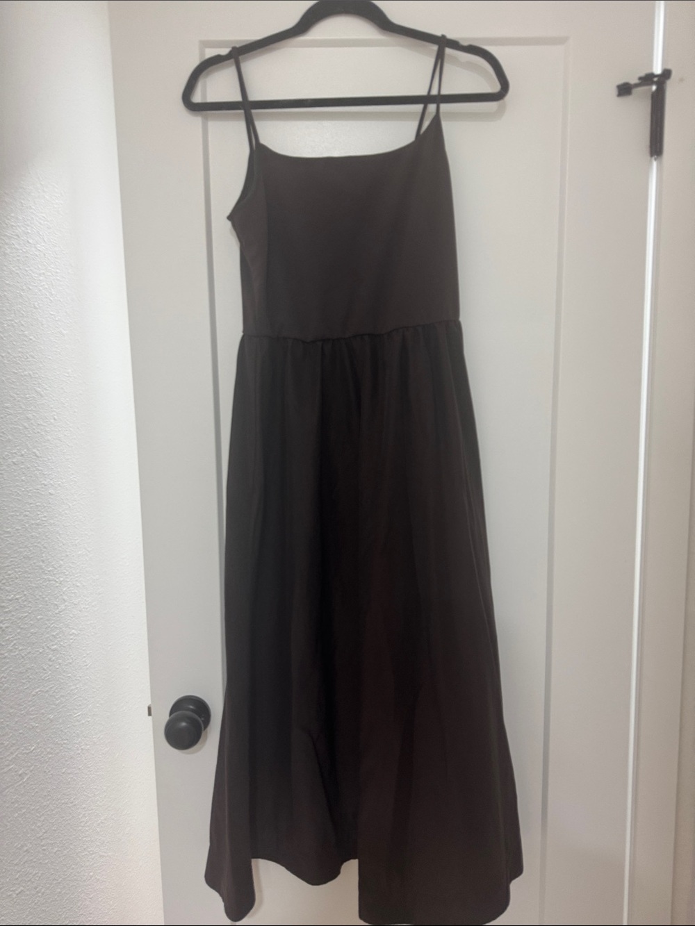 H&M Brown Spaghetti-Strap Formal Maxi Dress